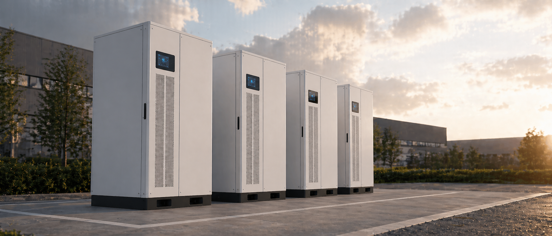 Tekniker installerer nyt batteri ved siden af eksisterende solcelle-inverter på væg