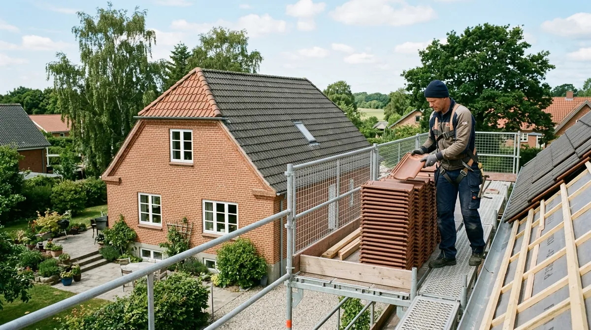 Illustrationsfoto: tagarbejde på et dansk hus