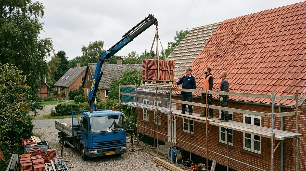 Illustrationsfoto: tagarbejde på et dansk hus