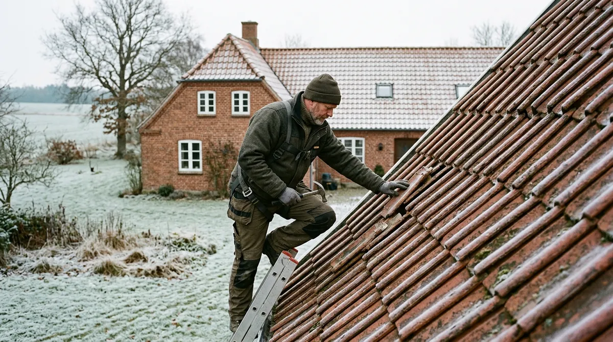 Illustrationsfoto: tagarbejde på et dansk hus