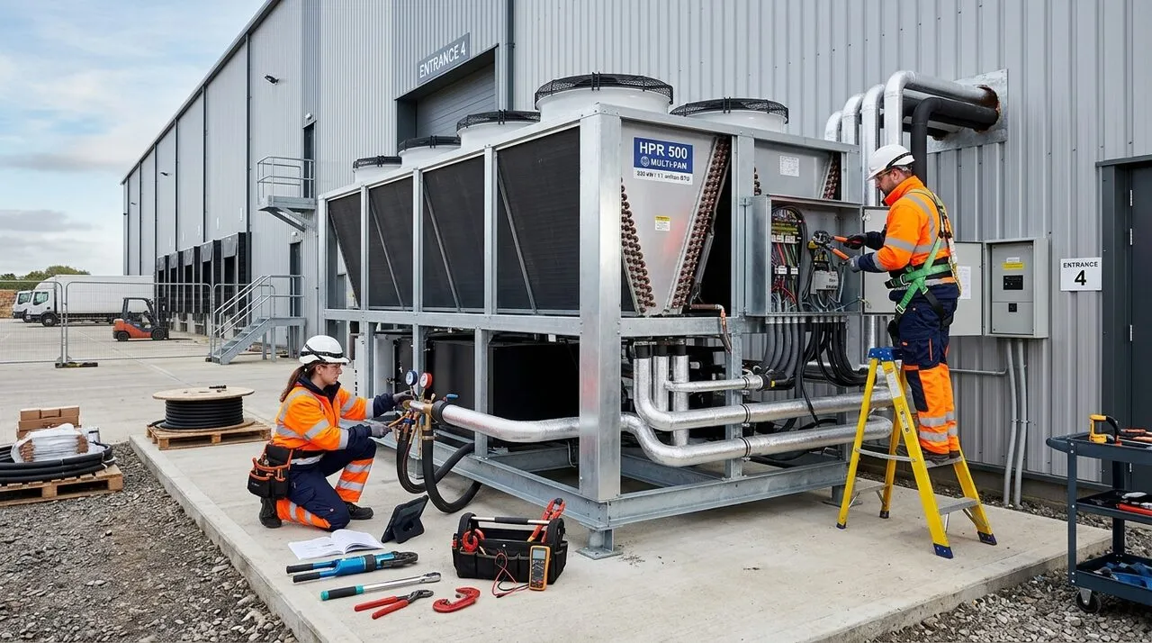 Buffer-akkumuleringstank 100 liter i bryggers ved siden af varmepumpe indedel